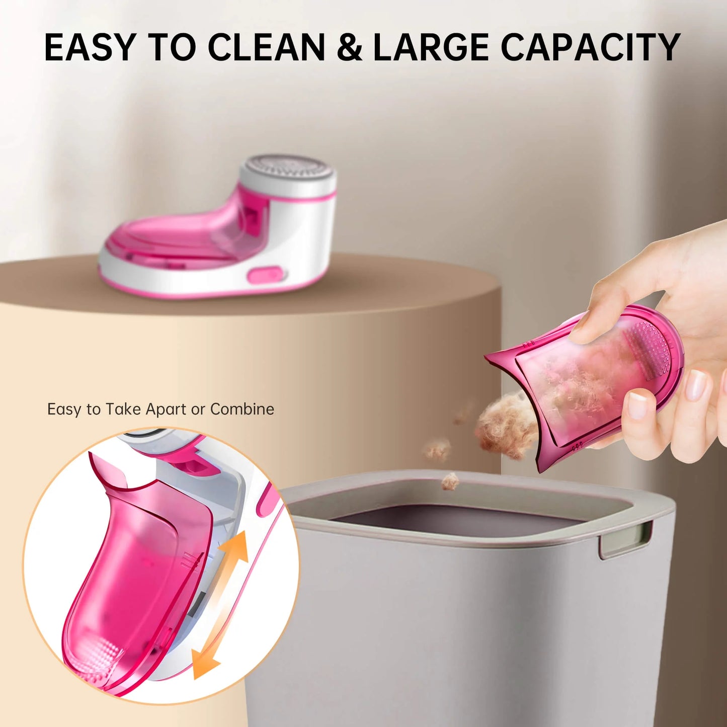 Cordless Fabric Shaver, Rechargeable Lint Remover, Electric Lint Shaver Sweater Defuzzer with 2 Replaceable Stainless Steel Blades, Remove Clothes Fuzz, Pills, Bobbles