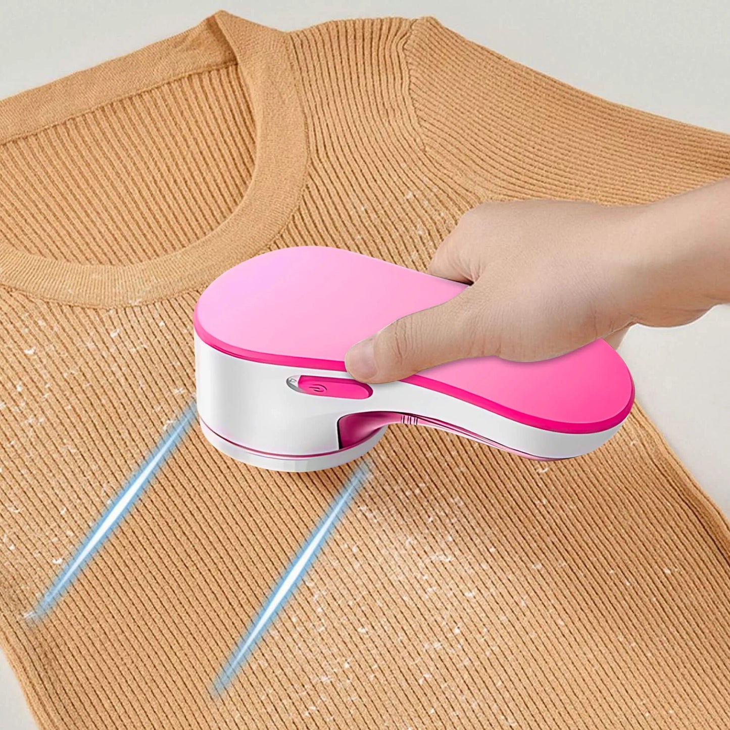 Cordless Fabric Shaver, Rechargeable Lint Remover, Electric Lint Shaver Sweater Defuzzer with 2 Replaceable Stainless Steel Blades, Remove Clothes Fuzz, Pills, Bobbles