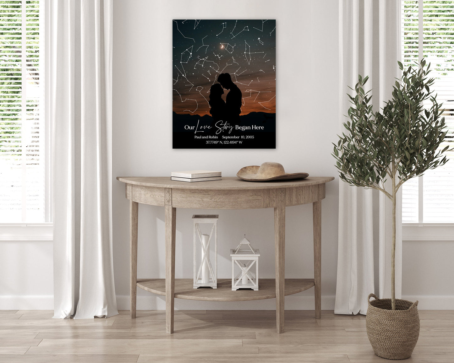 Our Love Story Began Here: Wedding, Anniversary, Night Sky Gift