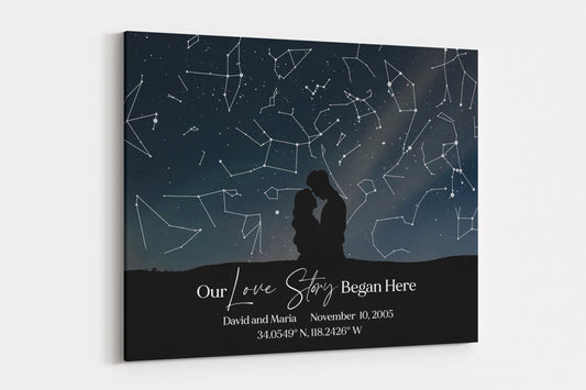 Our Love Story Began Here: Wedding, Anniversary, Night Sky Gift